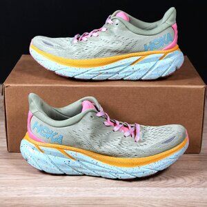 Hoka One One Clifton 8 Shoes Men Size 8 Green Blue Running Sneakers 1134730 SGRI